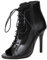 WOkismD Stivali da Ballo a Punta Aperta Scarpe da Ballo alla Caviglia con Lacci per Sala da Ballo Latino da Donna Tacchi a Spillo con Zip Laterale Tacchi Alti,Nero,48