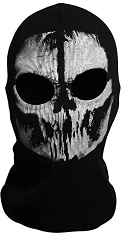 Ghost Maske Call of Balaclava Duty Maske Geisterschädel Vollgesichtsmaske Skelett Ski Fahrrad Motorrad Hals Gesichtsmaske Winddichte Cosplay Maske für Winter Outdoor Sport