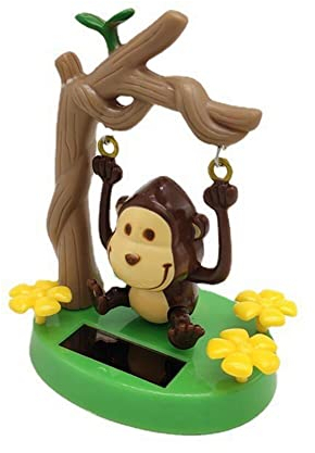 Solarbetriebenes Wackelkopf Spielzeug,Schaukel AFFE Bobblehead Figur Auto Armaturenbrett Dekoration Wackelfiguren Auto Innenraum Zubehör Tanzende Spielzeug Dekofigur für Schreibtisch Schlafzimmer