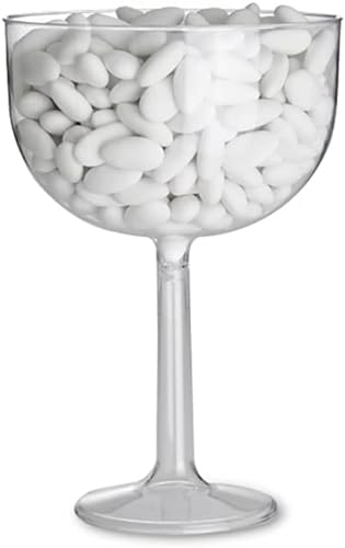 Decoraparty Copa grande de plástico, vaso gigante XXL transparente, centro de mesa, divertido para caramelos, peladillas, galletas, chocolates, diámetro 16 x 24 cm