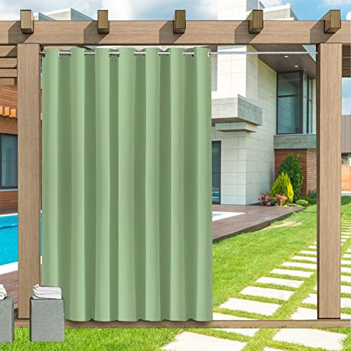 Outdoor Vorhang Wetterfest, 1 Stück Outdoor Vorhang Wasserdicht Wetterfest Blickdicht mit Ösen, 24 Farben Sichtschutz Sonnenschutz Outdoor Gardine für Veranda, Pergola, Laube, 120X241cm(B X H)