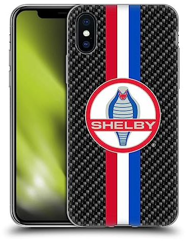 Head Case Designs Officially Licensed Shelby Carbon Fiber Logos Soft Gel Case Compatible With Apple iPhone X/iPhone XS