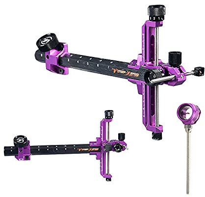 surwolf Recurve Bow Sight，Recurve Bogenvisier Bogenschießen Bogenvisier 9 Carbonhalter Recurve Visier für Competitive Recurve Bows,Rechts&Links (Lila, LH)