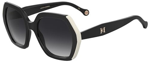Carolina Herrera Her 0181/s 80S/9O BLACK WHITE Sunglasses Women Acetate, Standard, 55