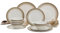 FLAMEFIELD Royale Ecru - Juego de comedor de melamina de 12 piezas, lujosa vajilla blanca y beige para exteriores, yate y camping, elegante juego de platos y cuencos, resistente a los golpes, apto