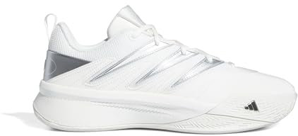 adidas Lillard Dame Certified 2 Low Trainers, Scarpe da Basket Unisex-Adulto, Core White/Core Black/Silver Met, 41 1/3 EU