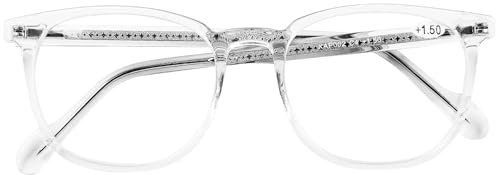 DOOViC Blaulichtfilter Brille Damen ohne Stärke Rund Größe Gläser Durchsichtige Rahmen Computerbrille