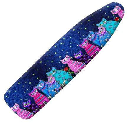 HOWILATH Cats Print Ironing Board Cover 122 x 38cm Replacement Cover for Iron Board, Stain Resistant Ironing Covers, Easy to Install-M
