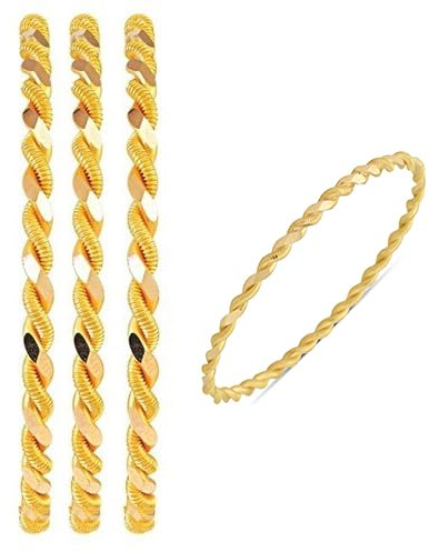 ikili Adana Burma Bilezik üclü Gold Armreif 22 Karat Vergoldet Altin Bileklik Kuyumcu 4mm (6,2 (XS))