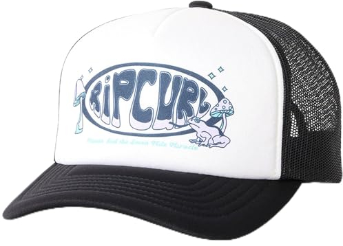 RIP CURL Gorra de camionero ajustable para fin de semana para hombre, negro/blanco, Talla única