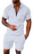 Generisch Herren Jogginganzug Sportanzug 2-Teiliges Outfit Sport Set Kurzarm StreifenspleißEn Pullover Sommer Freizeit Freizeit Kurze DüNne Sets Trainingsanzug Herren Sommer Anzug Set