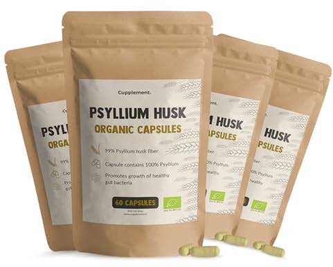 Cupplement 240 Flohsamenschalen Kapseln Psyllium Husk Fibre Organic bio - Kein Pulver oder Tabletten - Leinsamen - Supplements - Superfood - Ballaststoffe