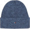 Tommy Hilfiger Herren Strickmütze Flag Twisted Yarn mit Umschlag, Blau (Military Denim), Einheitsgröße