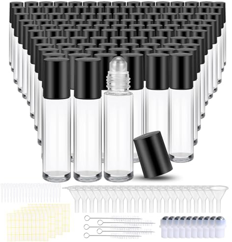 Olutacot 150 Pcs Glass Essential Oil Roller Bottles 10 ml, Clear