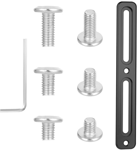 simarro Adaptador para portabotellas de bicicleta, base de fijación de rueda B, soporte ajustable para jaula de bicicleta de carretera, 2 ranuras con 6 tornillos y 1 llave (negro)