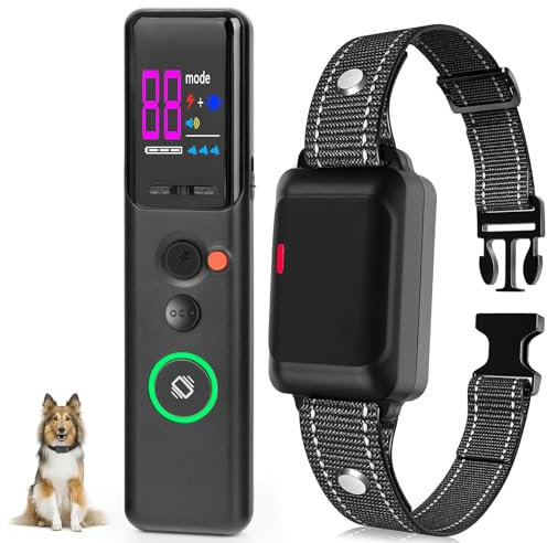 Niaazi Collier Anti Aboiement Chien avec Télécommande, Collier de Dressage pour Chien, 3 Modes Son/Vibration/Choc Électrique, Rechargeable, Étanche IP67 pour Gros et Petit Chien