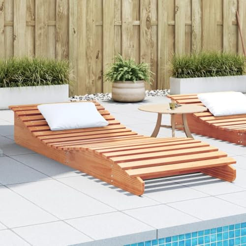 KATERYY Lettino Marrone Cera 205x80x31,5 cm in Legno Massello di Pino,Lettino Prendisole in Legno di Pino Design a Doghe Per Giardino, Piscina e Balcone Arredamento da Giardino e Accessori