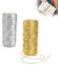 2 Rotoli Filo d'oro Spago Dorato, Lunghezza Totale 200m Fettuccia Oro, 1.5mm Cordoncino, Filo di Poliestere, Oro e Argento, per Confezioni Regalo, Filo per Etichette, Artigianato Fai da te