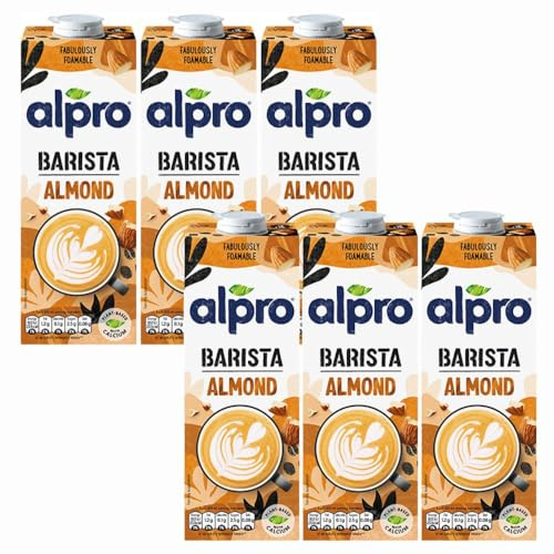 AlproAlmond Barista Milk 1litre x 6 - Plant Based Long Life Vegan & Dairy-Free Drink, UHT Milk Alternative with Welari Thank You Card | (6pack)