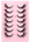 Lot de 7 paires de cils artificiels œil de chat 3D faux cils ondulés volume moelleux yeux de chat naturels faux cils doux faux cils pour femmes et filles
