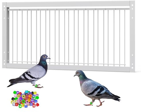 MUALROUS 2Pcs 53cm Birdcage T-Trap Pigeon Door Iron Bird Cage T-Trap House Door High Strength One-Way Window Door Pigeon Bird Parrot Entrance Door Easy Installation