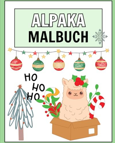 Alpaka Malbuch: Weihnachten