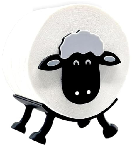 BSTMOME Cute Animal Toilet Roll Holder - Funny Toilet Paper Holder Free Standing - 3D Printed Paper Roll Holder - Hilarious Tissue Paper Roll Storage - Cute Home, Shop, Restaurant Decor (Sheep)