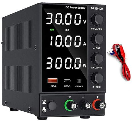 Fuente de alimentación de CC Fuente de alimentación variable for banco de laboratorio ajustable con pantalla LED de 4 dígitos Fuente de alimentación estabilizada conmutada de CA de 30 V 10 A 60 V 5 A