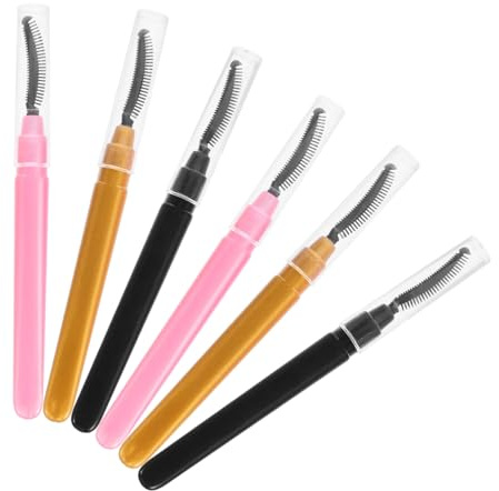 6 Stück Wimpern Applikatorbürsten aus Silikon mit Deckel für Reisen
