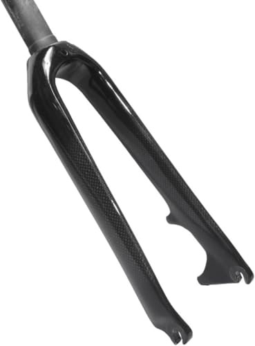 BMX Rigid Forks 20 451 Carbon Fiber Bikes Front Forks 1-1/8 Straight Tube Disc Brake Bike Fork 9 * 100mm Quick Release(Gloss black)