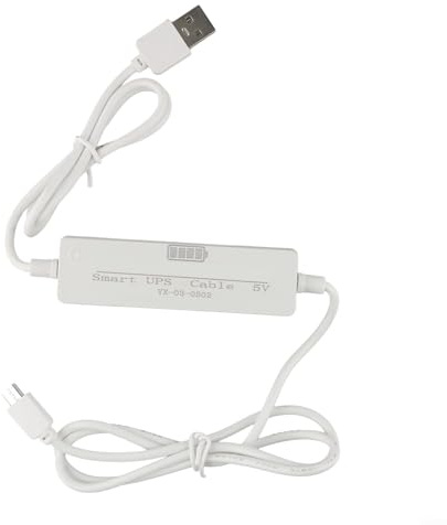 UPS Batterie de secours sans interruption pour caméras de sécurité, sortie 5 V 1 A, matériau ABS, blanc (1800 mAh)