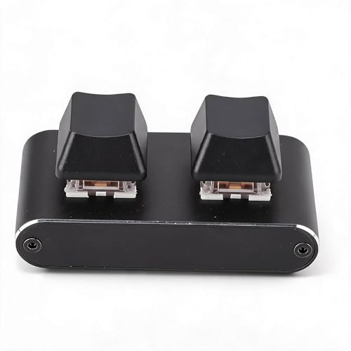 MENDUNER Teclado de 2 Teclas, 2 Teclas Totalmente Programables, Teclado Mecánico con Interruptor Rojo, con Cable Mini USB para Trabajos o Juegos