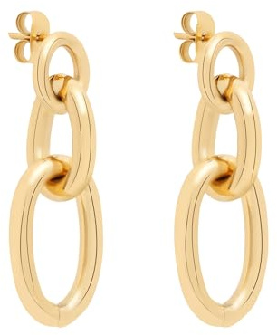 Tamaris Schmuck für Damen aus Edelstahl, Chunky Glieder Ohrringe in elegantem & coolen Look, wasserfest