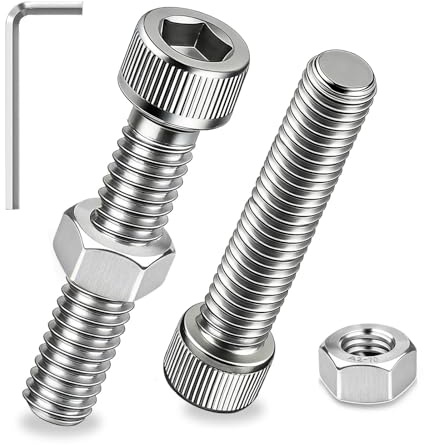 Ezitruz M10 Zylinderschrauben Muttern Set, 10 Stk M10x80 mm Zylinderkopfschrauben Edelstahl A2 V2A Inbus Schrauben DIN 912 Schrauben mit Innensechskant Sechskantschrauben für Möbel Reparatur