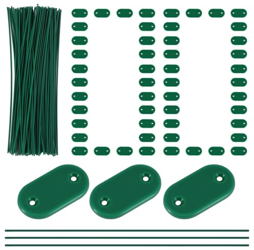 Attache Brise Vue 100 Fixation Brise Vue Résistant aux intempéries | Attache Brise Vue Vert Avec serre-câbles et plaquettes de fixation, Fil de serrage, Kit de fixation pour jardin et pelouse
