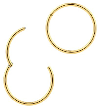 (0,8/8mm) Nasenring Hoop Titan Knorpelohrring Septum Clicker Ring Klappbarer Segmentring Lippenring Conch Daith Helix Rook Tragus Lobe Snug Ear Body Piercing Schmuck