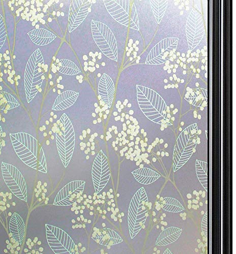 Qualsen Fensterfolie Blickdicht Sichtschutzfolie Fenster Milchglasfolie Klebefolie Fenster Fensterfolie Selbsthaftend Blickdicht Fensterfolie Sichtschutz Folie Anti-UV (90 x 300 cm)