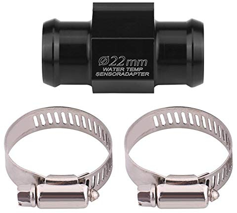 koso,wassertemperatur adapter,wassertemperatur sensor adapter,wassertemperatur adapter 22mm,Schwarz Temperatursensor Adapter, Aluminiumlegierung Motorrad Wassertemperatur Joint Pipe Schlauch Sensor Ga