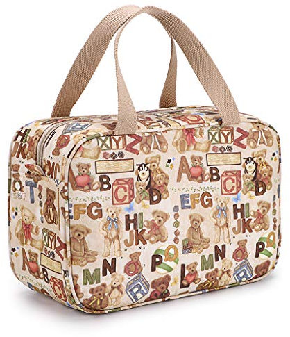 IGNPION Kosmetiktasche für Damen, groß, wasserdicht, Kulturbeutel, Make-up-Organizer, Kosmetiktasche, Schwimmen und Fitnessstudio, Briefbär, groß