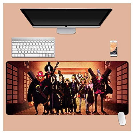 One Piece Tapis de Souris XL 900x400mm Hydrorésistant Anime Mouse Pad Grand Tapis de Souris Gamer avec Base en Caoutchouc Anti-Glissant Surface Texturée pour Ordinateur et PC, Y