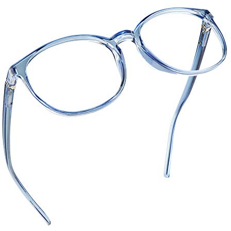 LifeArt Blue Light Blocking Glasses, Computer Reading Glasses, Gaming Glasses, TV Glasses for Women Men, Anti Glare (Clear Blue, No Magnification)