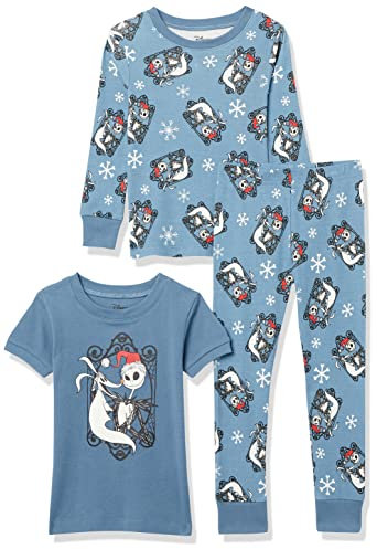 Amazon Essentials Disney | Marvel | Star Wars Set di Pigiama da Notte Attillati in Cotone Unisex Bambini e Ragazzi, Nightmare Santa Jack, 2 Anni