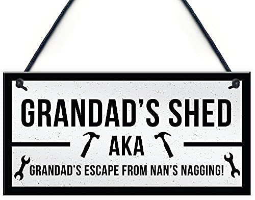 RED OCEAN Funny Shed Sign For Grandad Hanging Garden Man Cave Sign
