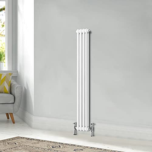 Blümme Traditional 1500 x 200mm Vertical Cast Iron Radiator 2 Column Central Heating Radiators White