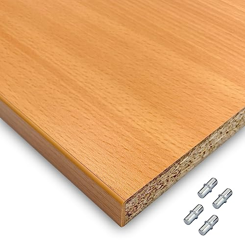 X57 Einlegeboden Regalboden Holzboden 19mm nach Wunschmaß max. 1000mm breit x 600mm tief Zuschnitt Anfertigung 2mm Umleimer ABS Kante (Buche)