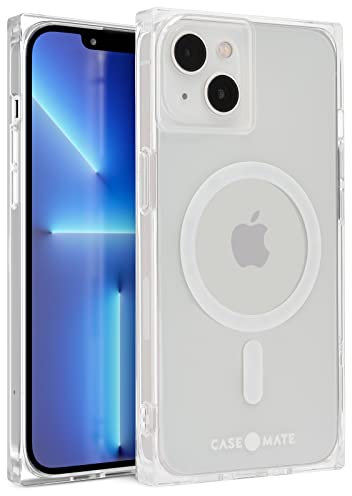 Case-Mate BLOX Square iPhone 13 Case - Clear [10FT Drop Protection] [Compatible with MagSafe] Magnetic Phone Case for iPhone 13 6.1, Anti Yellow & Anti-Scratch Tech, Shockproof, Slim, Lightweight