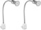 ledscom.de 2 Stück Steckdosenlampe LESCH Leselampe Schwanenhals Schalter Chrom + GU10 LED, PAR16, warmweiß, 6,05W, 374lm, 70°, 3-Stufen-Dimmer