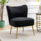 Wahson Fauteuils en Velours Fauteuil de Salon Confortable, Fauteuil Scandinave avec Pied Doré et Siège Épais, Chaise Salon Rembourrée pour Salon et Chambre, Noir
