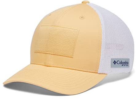Columbia Unisex-Erwachsene PFG Fischflaggen-Netzballkappe – hoch Cap, Cocoa Butter/Inshore Slam Flag, X-Large