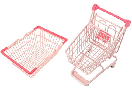 jojofuny 1 Jeu Panier Transpalette Manuel Mini-Caddie Enfant Alliage Chariot Miniature